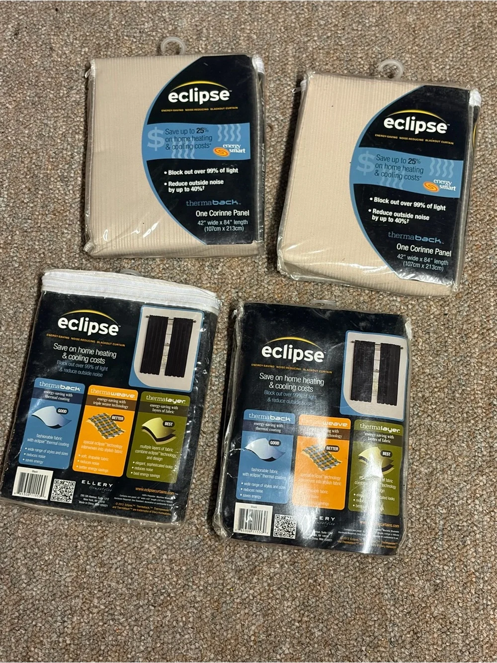 Eclipse Window Thermal Panels Set - Beige and Black